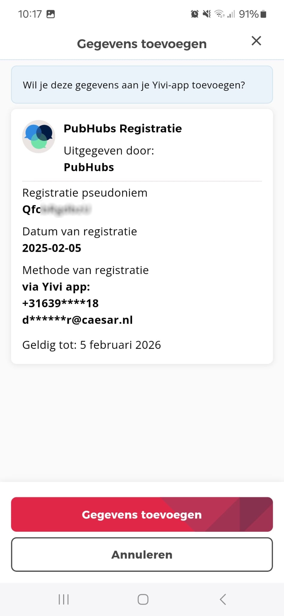 Issuance of registration